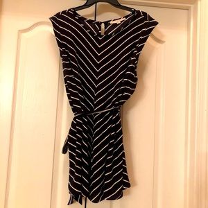 Navy and White Striped Sleeveless Loft Shirt
